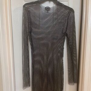 J For Justify Sheer Rhinestone Dress L